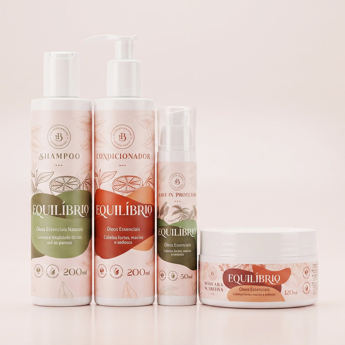 Kit Premium – Shampoo, Condicionador, Leave-in e Máscara | Linha Equilíbrio